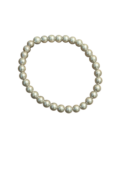 Silver “Pearl”Stretch Bracelet | Allison Craft Designs
