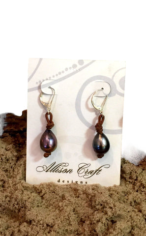 Peacock Tear Single Earrings | Allison Craft Designs