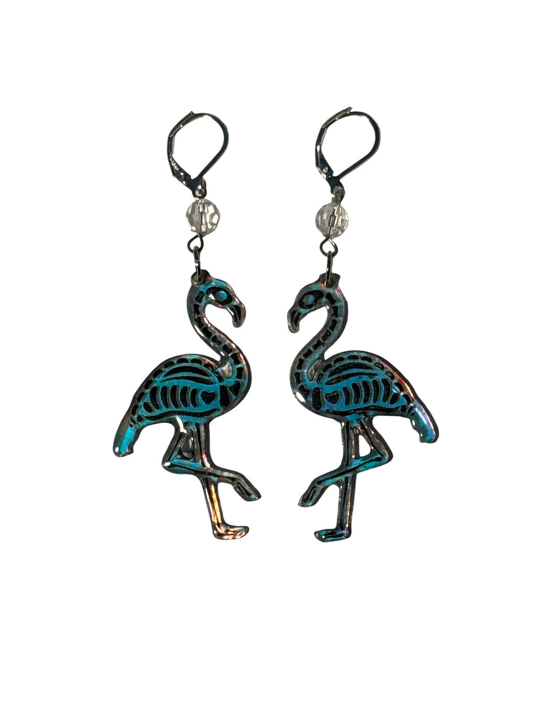 Skelly Flamingo Earrings | Allison Craft Designs