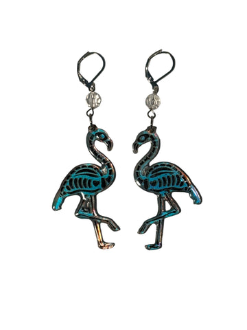 Skelly Flamingo Earrings | Allison Craft Designs