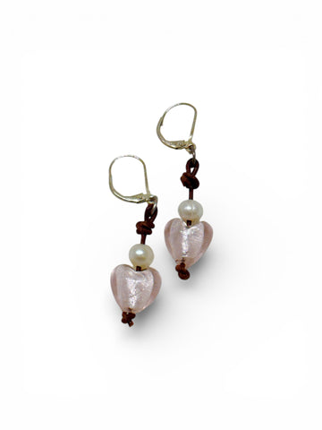 Blush Pearl Heart Earrings | Allison Craft Designs