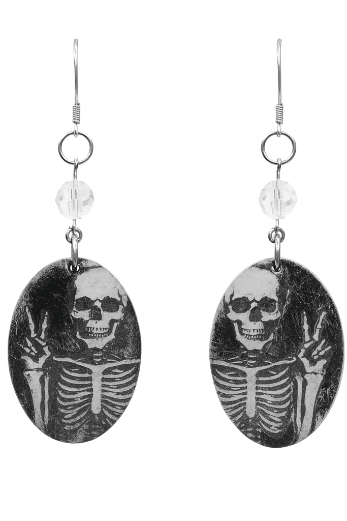 Peace Out Skeleton Earrings | Allison Craft Designs