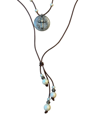 Blessed Cross Pearl Necklace | Allison Craft Designs