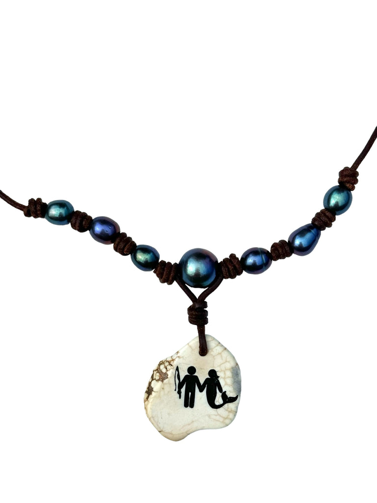 Peacock Pearl Mermaid Necklace