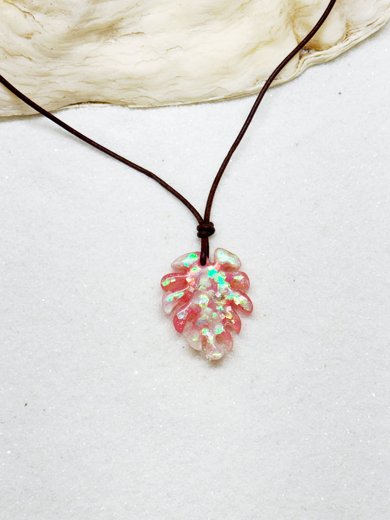 Sparkly Monstera Bloom Necklace