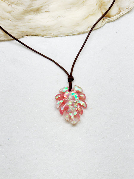 Sparkly Monstera Bloom Necklace