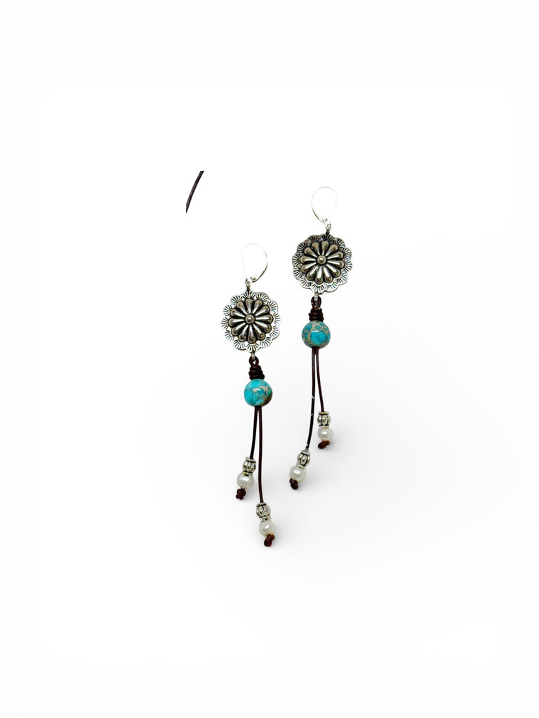 Silver Sage Concho Earrings | Allison Craft Designs