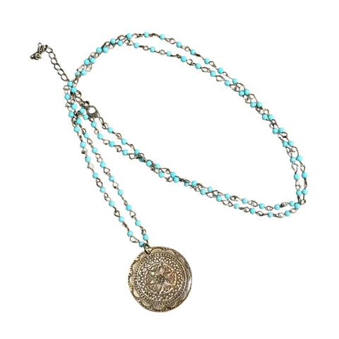 Turquoise Sunrise Medallion Necklace | Allison Craft Designs