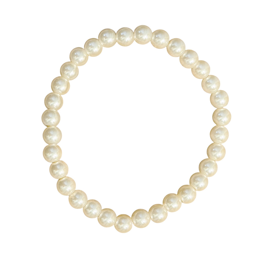 White “Pearl”Stretch Bracelet | Allison Craft Designs