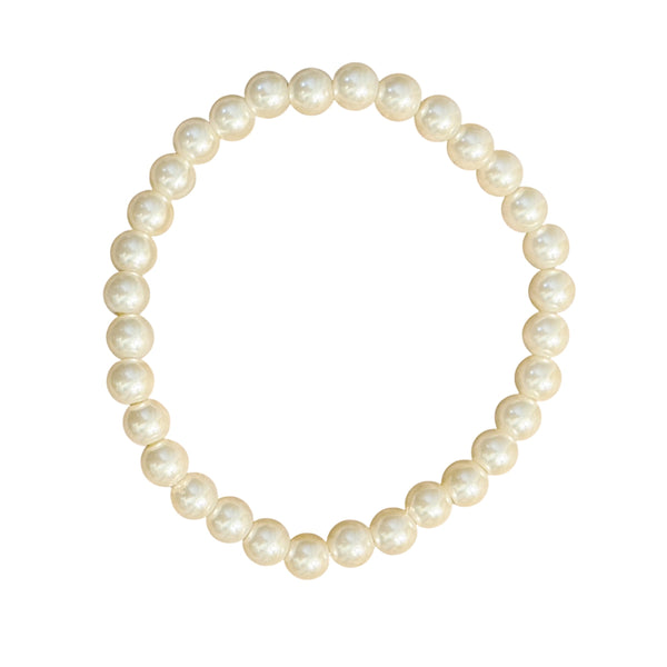 White “Pearl”Stretch Bracelet | Allison Craft Designs