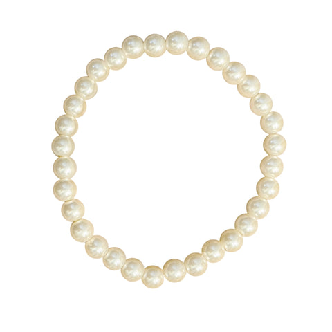 White “Pearl”Stretch Bracelet | Allison Craft Designs