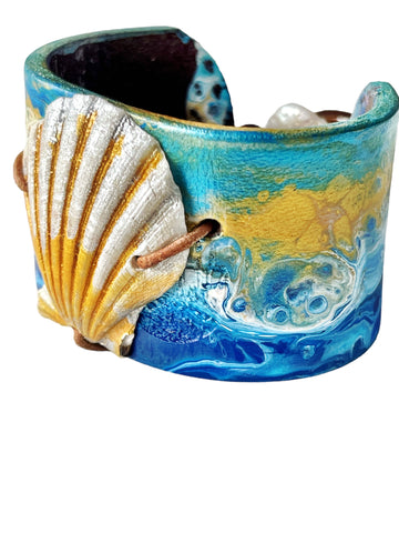 Purple Mermaid Designs Monogram Cuff Bracelet